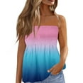 thumbnail image 2 of Women's Loose Tube Tops - Strapless Flowy Bandeau Sleeveless Beach Cover Up Casual Summer Tops Pink S, 2 of 5