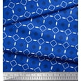 thumbnail image 2 of Soimoi Blue polyester Crepe Fabric Diamond Geometric Fabric Prints By Yard 52 Inch Wide, 2 of 3
