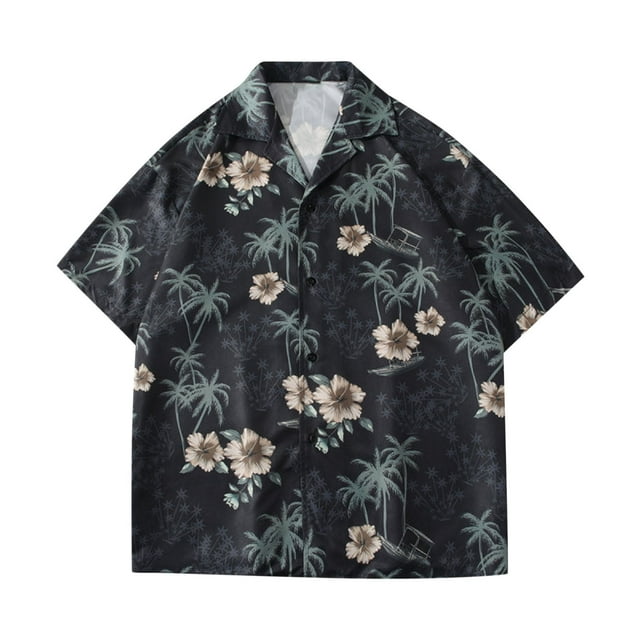 Txeol Offre à Durée Limitée Chemise Hawaïenne Tropicale pour Homme Coupe Ajustée Manches Courtes Décontractée Boutonnée Chemise Imprimée de Vacances à la Plage avec Poche, Multicolore, TG