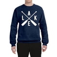 thumbnail image 2 of Wild Bobby, Lake Cross Paddles, Unisex Crewneck Graphic Sweatshirt, Vintage Heather Navy, Medium, 2 of 4