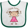 thumbnail image 3 of Inktastic My Oma Loves Me Granddaughter Gift Girls Baby Bib, 3 of 4