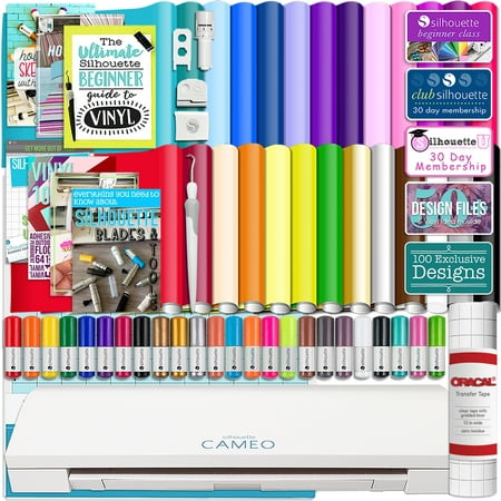 Silhouette Cameo 3 Bluetooth w/26 Oracal 651 Sheets, Guides, 24 Pack Sketch Pens, and