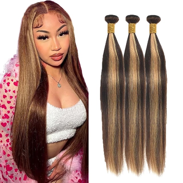Hair Bundles Freiuoke Ombre Highlight P4/27 Straight 8A 14-18 pulgadas