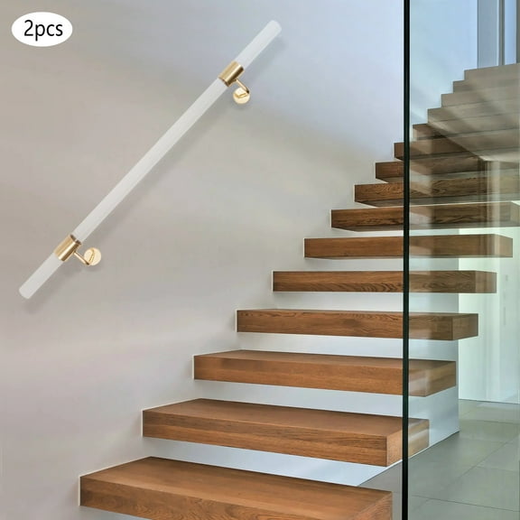 Wall Mount Acrylic Handrails Indoor Stairs 2x Pipe Stair Handrail Staircase