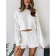 thumbnail image 3 of Women Casual Long Sleeve Sets, Versatile Elastic Waist Two Piece Sweater Puff Sleeve For Jogging For Female For Home ANGGREK Otros, 3 of 8