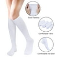 thumbnail image 6 of Loritta 4 Pairs Womens Knee High Socks, Casual Cotton Uniform Long Socks for Girls, White, 6 of 6