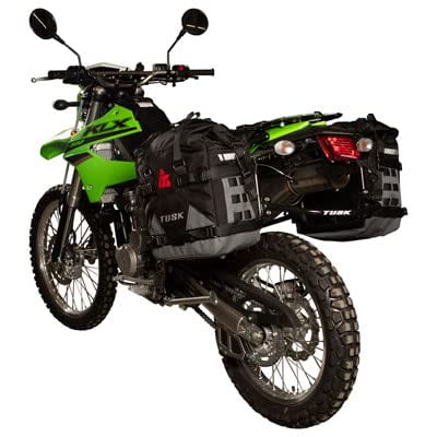 Tusk Pannier Racks with Tusk Pilot Pannier Bags with Top Rack For