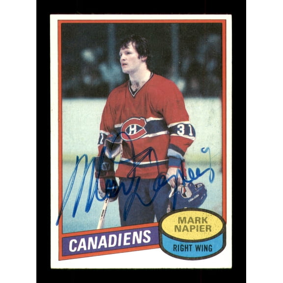 Mark Napier Autographed 1980-81 Topps Card #111 Montreal Canadiens SKU #251234