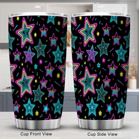 Patriotic Stars Stripes Tumbler 20oz 4th of July with Lid Travel Coffee Cup for Independence Day Holiday Birthday Party Favors