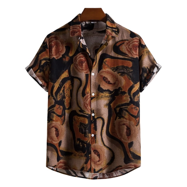 Camisas hawaianas con estampado floral para hombre, camisas playeras de manga corta con botones, camisas casuales de verano