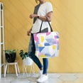 thumbnail image 4 of FORMRS Womens Canvas Tote Bag with Zipper Inner Pocket Shoulder Handbag, Retro Simple Shapes, 4 of 7