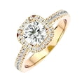 thumbnail image 4 of Pompeii 1 1/6Ct Moissanite & Diamond Cushion Halo Engagement Ring White or Yellow Gold, 4 of 5