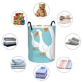 thumbnail image 4 of Sikiie Three White Geese Print Round Dirty Clothes Basket, Waterproof Standing Foldable Storage Basket, for Laundry Room, Bedroom, Bathroom Storage-Small, 4 of 6