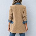 thumbnail image 4 of Hsovts Women's Faux Suede Blazer Jacket, Warm Comfort Notched Lapel Single Breasted Brown Faux Suede Leather Suit Jacket for Womens Casual Winter Coat Camel 2XL, 4 of 6