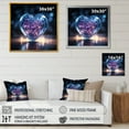 thumbnail image 4 of Designart "Luminous Blue Transparent Heart II" Abstract Shapes Floater Framed Wall Art Living Room, 4 of 5