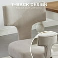 thumbnail image 5 of Mid Century Dining Chairs Set of 2, Farmhouse Linen Fabric Upholstered Accent Chair Curved Backrest with Copper Nails Around,Kitchen Chairs with Hardwood Frame, 5 of 8