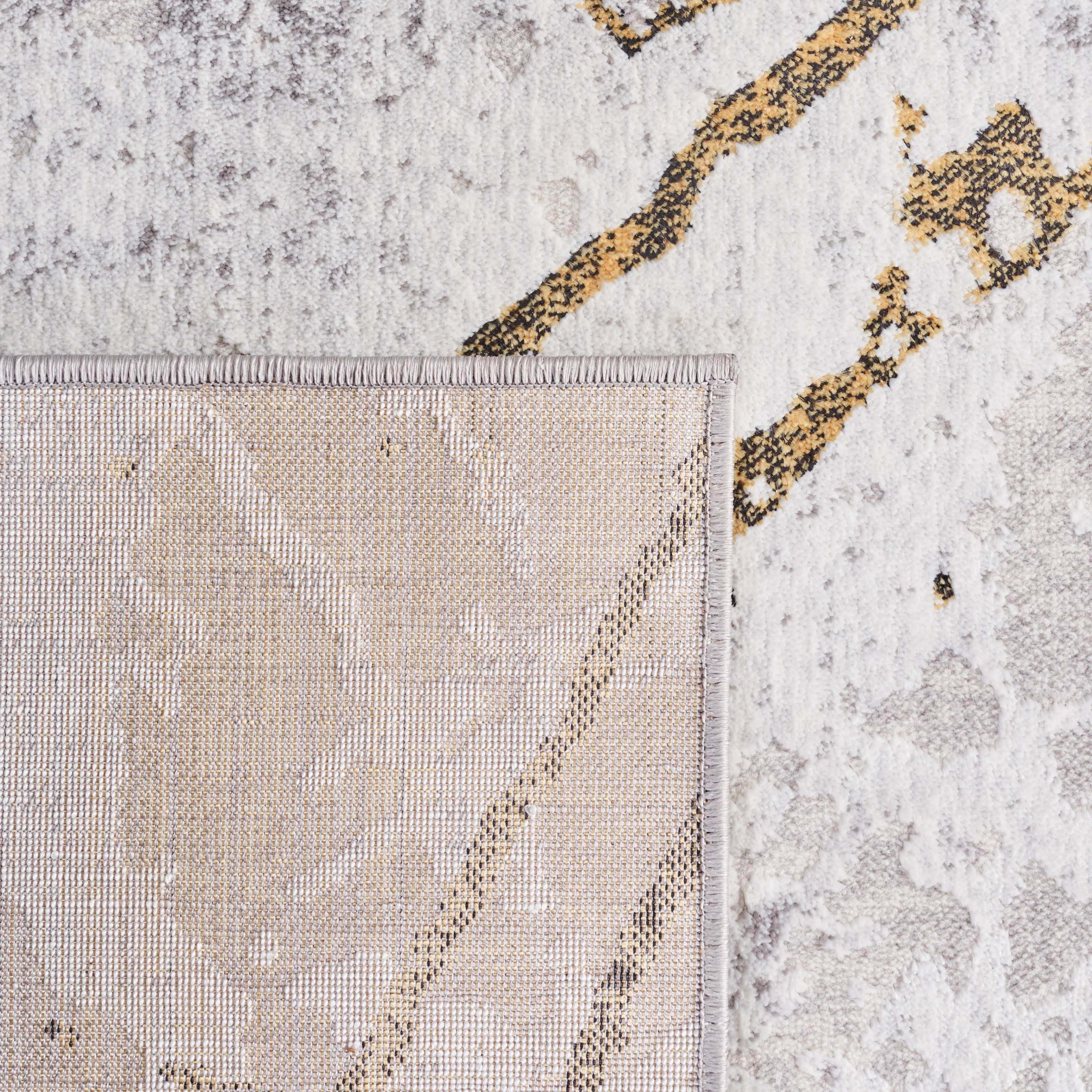SAFAVIEH Amelia Pemala Abstract Area Rug, Gray/Gold, 12' x 12' Round