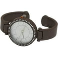 thumbnail image 2 of Blekon Collections Quartz Womens Rhinestone Bezel Matte Finished Cuff Bangle Watch, 2 of 5