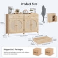 thumbnail image 5 of LGHM Rattan Sideboard Buffet Cabinet with Drawers, Coffee Bar Cabinets Set of 2, Accent Console Table with Adjustable Shelves for Kitchen Dining Room Entryway Living Room, Natural Oak, 5 of 13