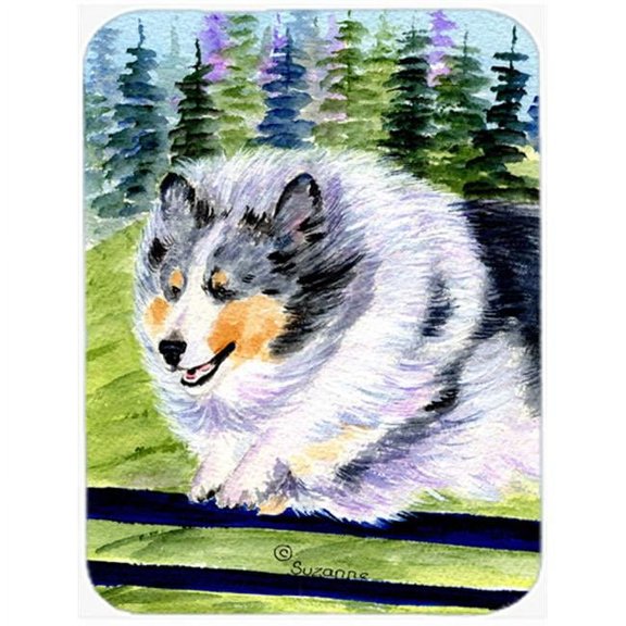 Carolines Treasures SS8305LCB 15 x 12 in. Sheltie Glass Cutting Board - Large