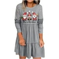 thumbnail image 1 of Birdeem Robe Chandail Décontractée de Noël pour Femmes Col Rond Imprimé Léopard Patchwork Manches Longues, 1 of 1