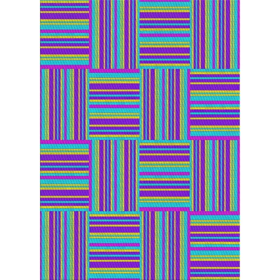 Ahgly Company Indoor Rectangle Patterned Dark Violet Purple Novelty Area Rugs, 2' x 4'