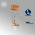 thumbnail image 3 of Renovators Supply High Tank Pull Chain Toilet w/Light Oak Wooden Flat High Tank 59" to 74" Adjustable Height Brass Z Pipe and Elongated Toilet Bowl, 3 of 9