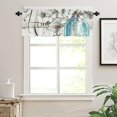 thumbnail image 3 of Valances for Windows, Mason Jar Cotton Flower Rod Pocket Kitchen Curtains Valances 54x18inch Short Window Curtains for Kitchen/Bathroom/Bedroom, Small Window Treatment Valances, Floral Wooden Plank, 3 of 5