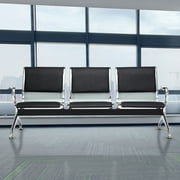 Airport Reception Waiting Chair Office Guest Bench Lobby Bench Seating Chair with Arms for Bank, Hospital, School, Barbershop, 3 Seat