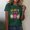 Green 2, variant on Uooqdmx Graphic Tees Women, Short Sleeve Shirts for Women, Easter Shirts for Women, Happy Easter Letter Carrot Print T Shirt, Oversized Shirts for Women, Black 1 L