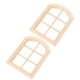 thumbnail image 4 of 2 ventanas de casa de muñecas a escala 1:12, marco de ventana arqueado en miniatura de 6 paneles, modelo de muebles DIY, decoración de mini casa de muñecas, accesorios de madera, 4 of 7