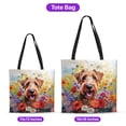thumbnail image 5 of Welcome Spring Summer Airedale Terrier Portrait Flower Blue Sky All Over Print 3D Canvas Tote Bag Dale Waterside Dog Lover Reusable Handbag - 12001, 5 of 5
