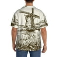 thumbnail image 3 of Kdxio Men's Hawaiian Shirt for Men Short Sleeve Shirt Dutch Windmill Summer Casual Holiday Beach Button Down T-Shirts, 3 of 5