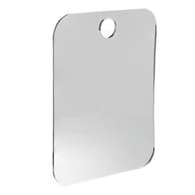 Acrylic Shower Shaving Mirror - Fog-Resistant Travel Bathroom Mirror with Adhesive Hook Compatibility