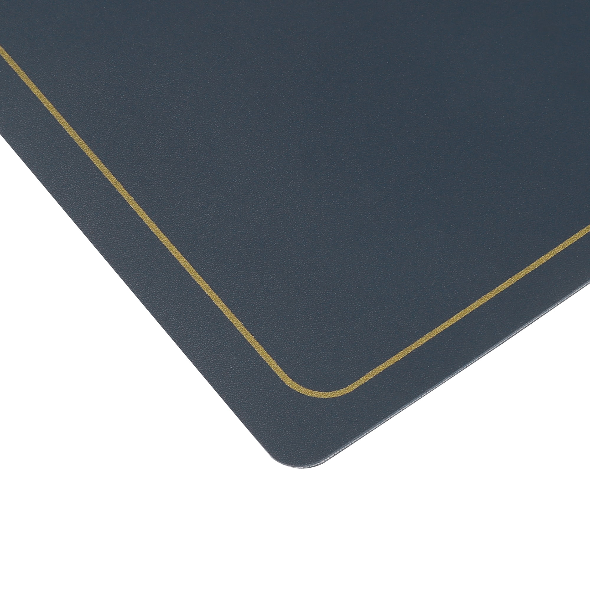 Unique Bargains Set of 6 Heat Resistant Faux Leather Placemats for Kitchen Dining Room Dark Blue