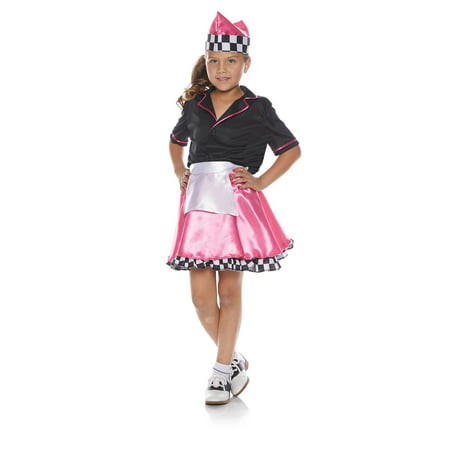 Pink 50s Car Hop Child Halloween Costume