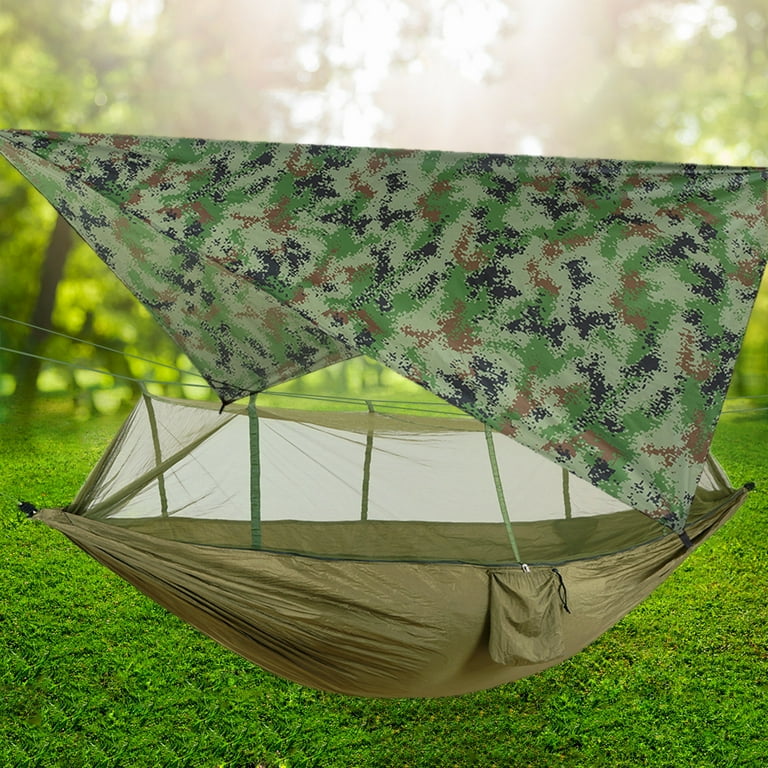 Shanna Camping Hammock with Mosquito Net Rainfly Tent Tarp Tree Straps Portable Nylon Hammock Tent with Storage Bag for Camping Hiking Backyard Travel Outdoor Backpacking Walmart