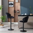 thumbnail image 6 of 24-32 Inch Velvet Footrest Barstools, Counter Height Adjustable Swivel Barstools High Bar Chairs with Back & Golden Metal Base, Stools Chair for Home Kitchen Island, Pub(Black,Set of 2), 6 of 11