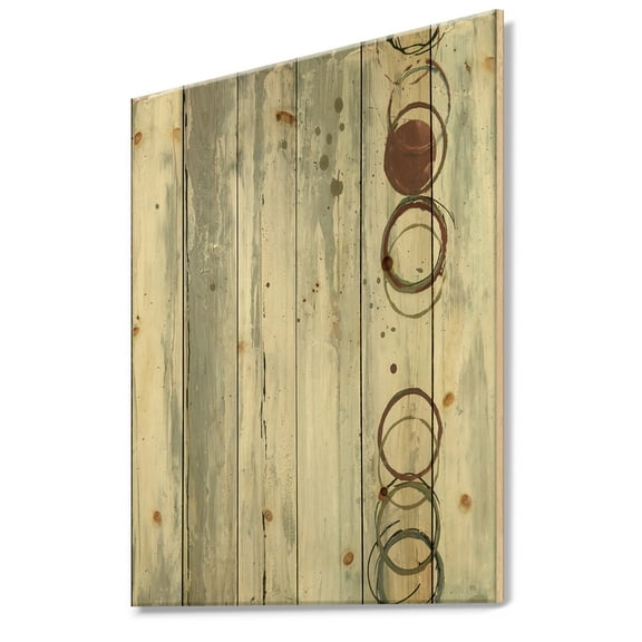 Designart 'Whitewashed Chinchilla' Modern Geometric Print on Natural Pine Wood