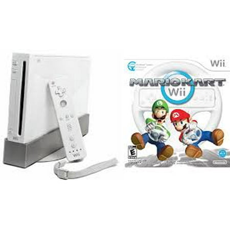 Refurbished Nintendo Wii Console White with Mario Kart Bundle