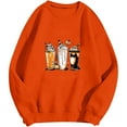 thumbnail image 4 of Cavosen Thanksgiving Day Sweatshirts for Women Crewneck Cute Funny Happy Pumpkin Print Loose Orange Sweatshirts Long Sleeve Pullover Shirts Festival Grateful Fall Winter Clothes, 4 of 4