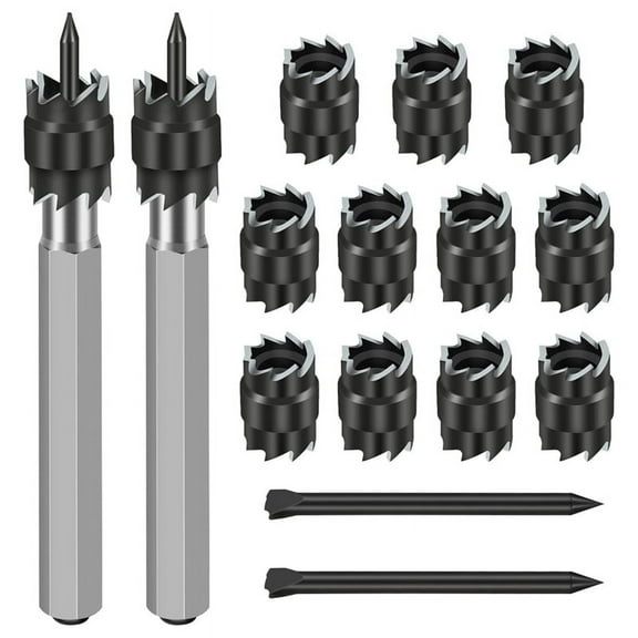 15Pack Rotary Spot Weld Cutter Sets Double,3/8inch HSS Remover Drill Bits Hex Sheet Hole New