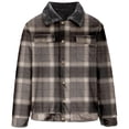 thumbnail image 2 of DDAPJ pyju Mens Sherpa Lined Sweatshirt Jackets 2023 Clearance,Plaid Graphic Button Down Shirt Jacket Lightweight Truck Jackets Thick Warm Winter Lapel Coat with Pockets, 2 of 7