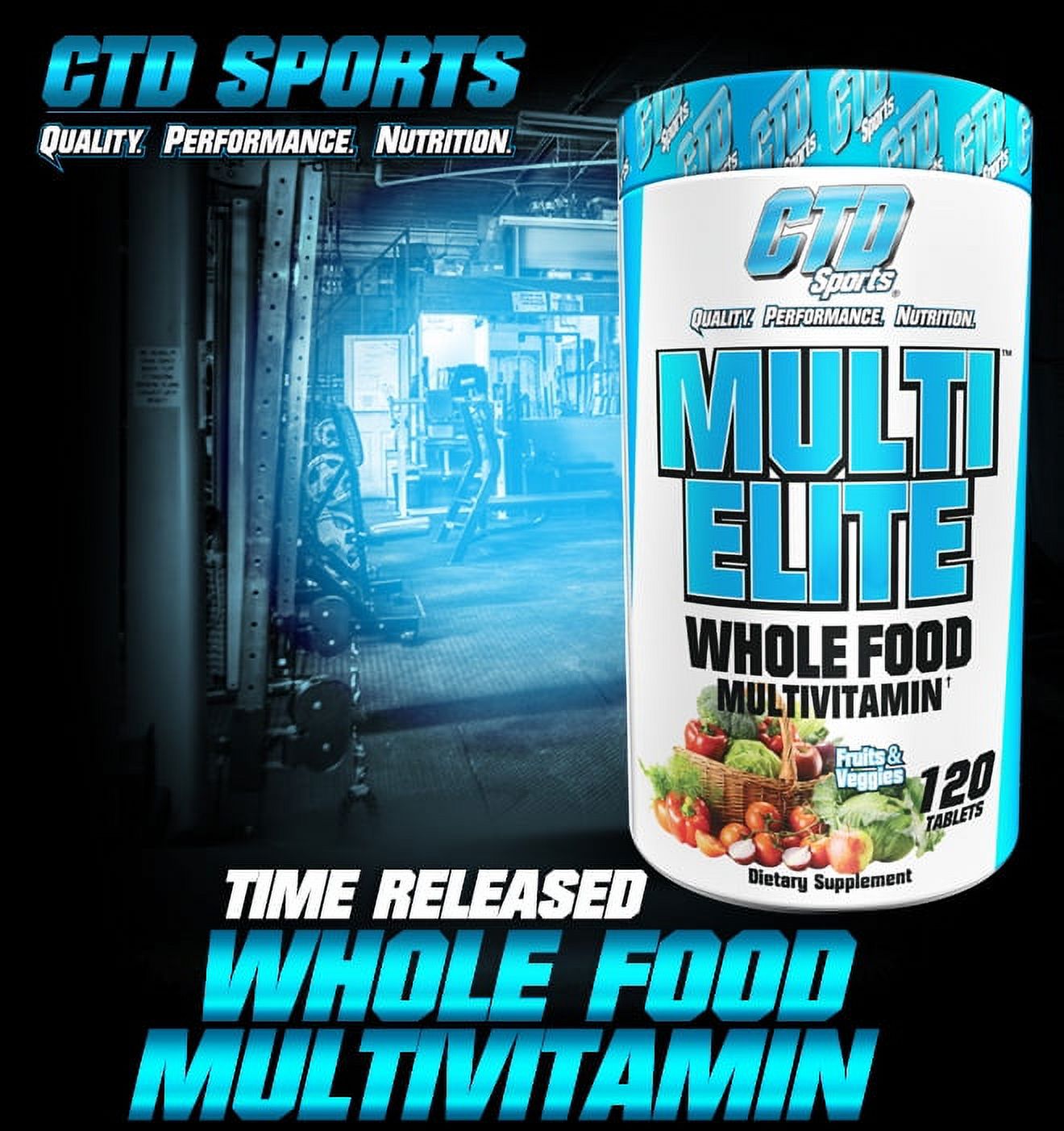 CTD Sports Multi Elite: Whole Food Multivitamin for Total Wellness Support – 120 Capsules