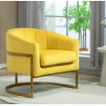 thumbnail image 2 of US Pride Furniture Modern Accent Armchair Luxury Gold Frame and Multi-colored Velvet Material Infuse Elegant Flair Yellow, 2 of 16