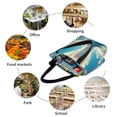thumbnail image 5 of KLL Tote Bag for Women Sunshine Cute Winged Cat Print Shopping Grocery Reusable Bags for Office School Shopping Travel, 5 of 6