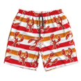 thumbnail image 3 of Uemuo Red Lobster Pattern Men's Swim Trunks Hawaiian Beach Bathing Suit Swimsuits Beach Quick-Dry Shorts with Pockets-, 3 of 9