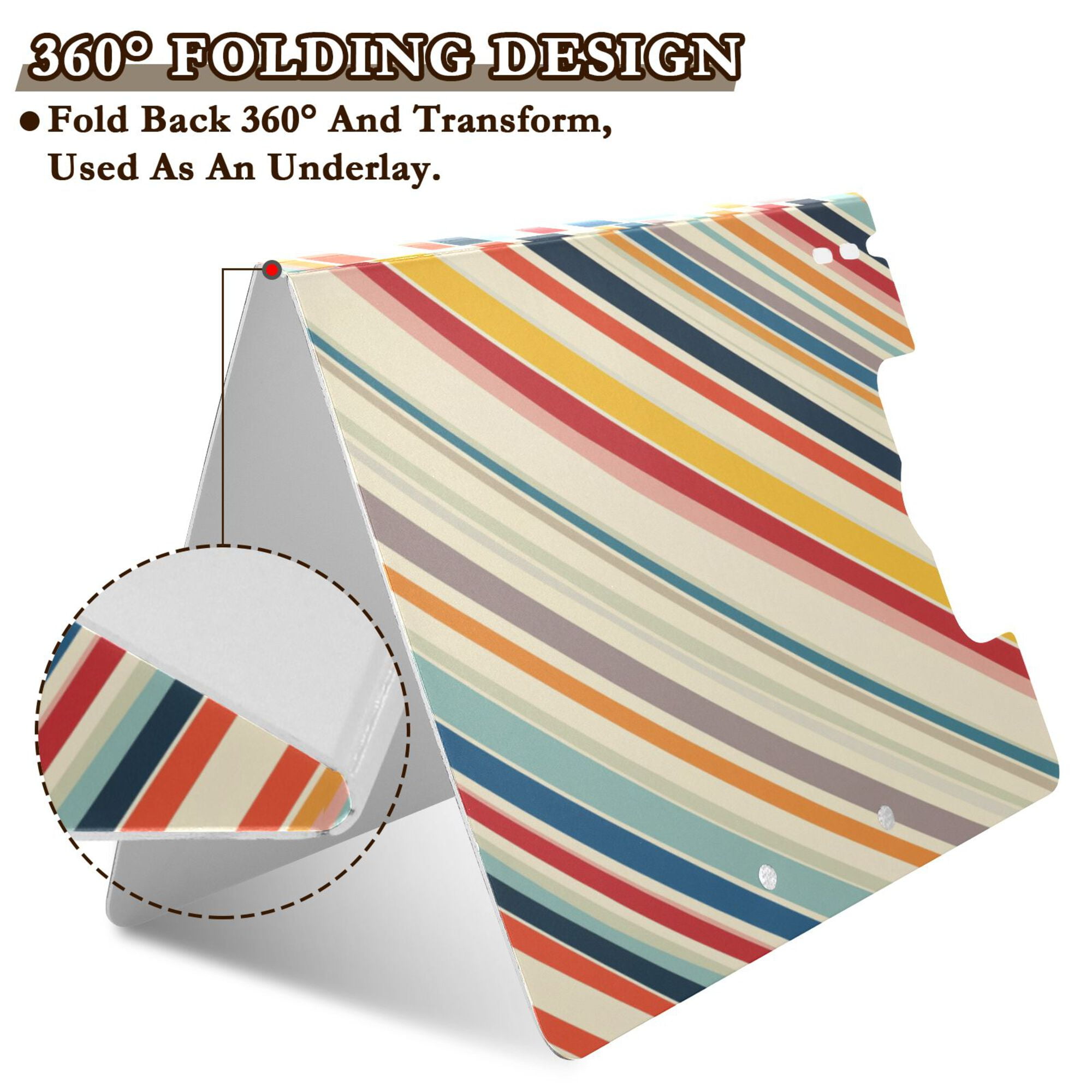 FORMRS A4 Clipboard Folder with Pen Holder Horizontal Foldable School Office Binder, Striped Pattern