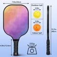thumbnail image 4 of Pickleball Paddles Set Of 2, Fiberglass Surface, Vibrant Rainbow Print, 4 Balls & Bag, 4 of 5