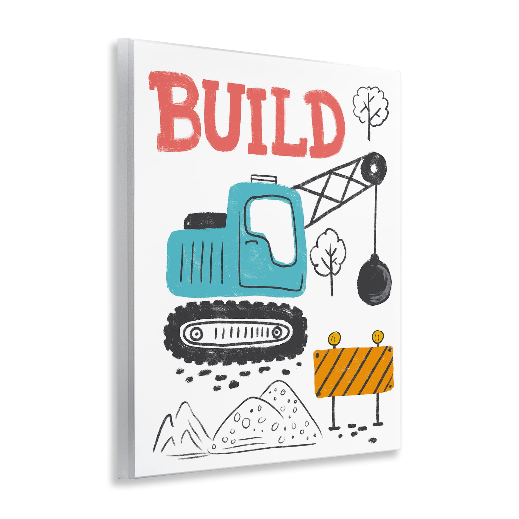 Stupell Industries Construction Build Phrase Transportation Painting Unframed Art Print Wall Art, 11 x 14